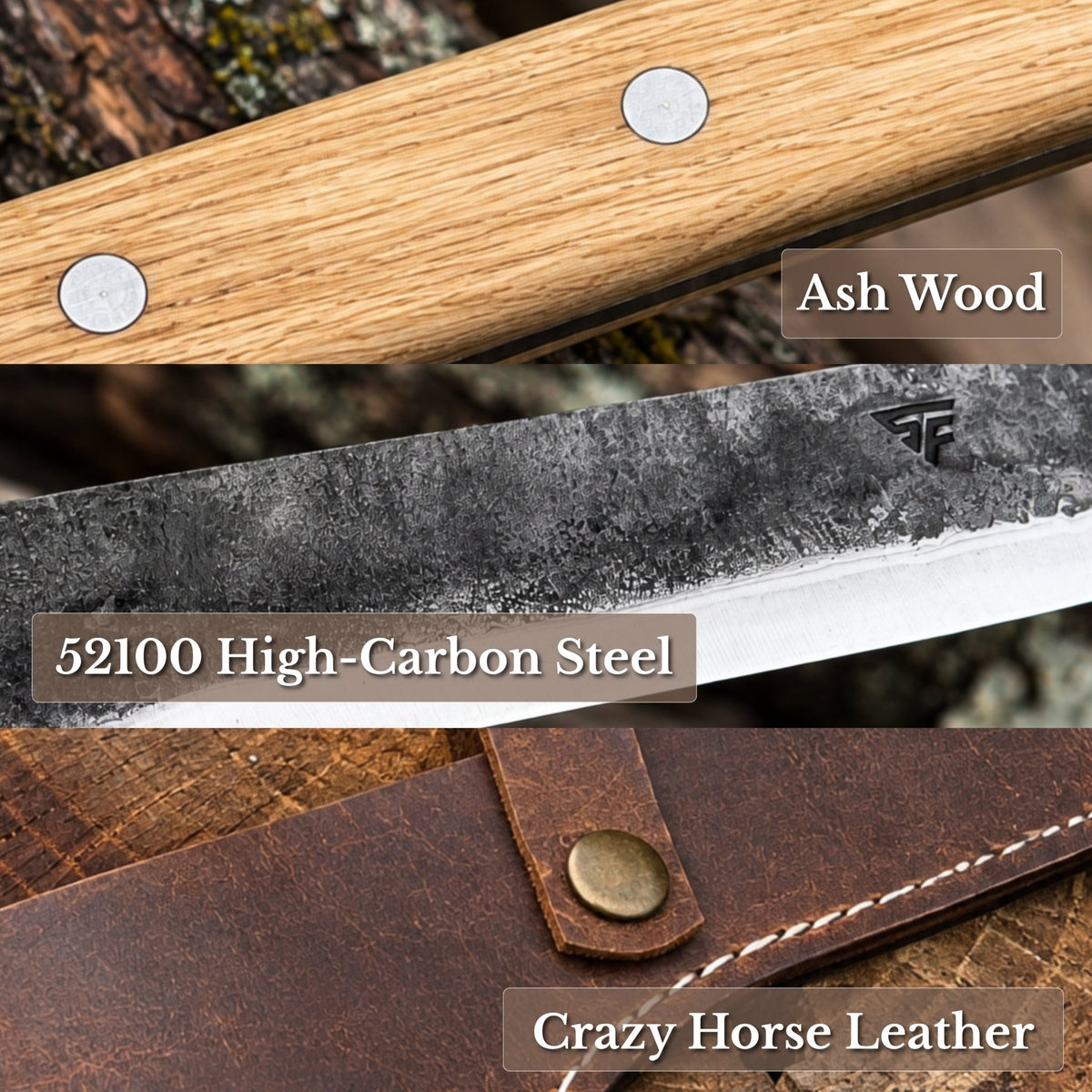 Hand-Forged Bushcraft Knife, 27 cm (10.6 inches) - 6