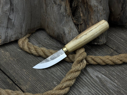 Hand - Forged Bushcraft Knife, 7.5 cm (2.9 inches) with leather sheath - 2