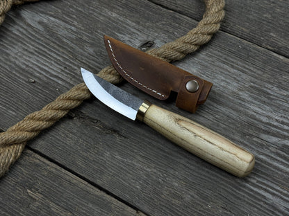 Hand - Forged Bushcraft Knife, 7.5 cm (2.9 inches) with leather sheath - 4