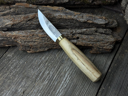 Hand - Forged Bushcraft Knife, 7.5 cm (2.9 inches) with leather sheath - 3