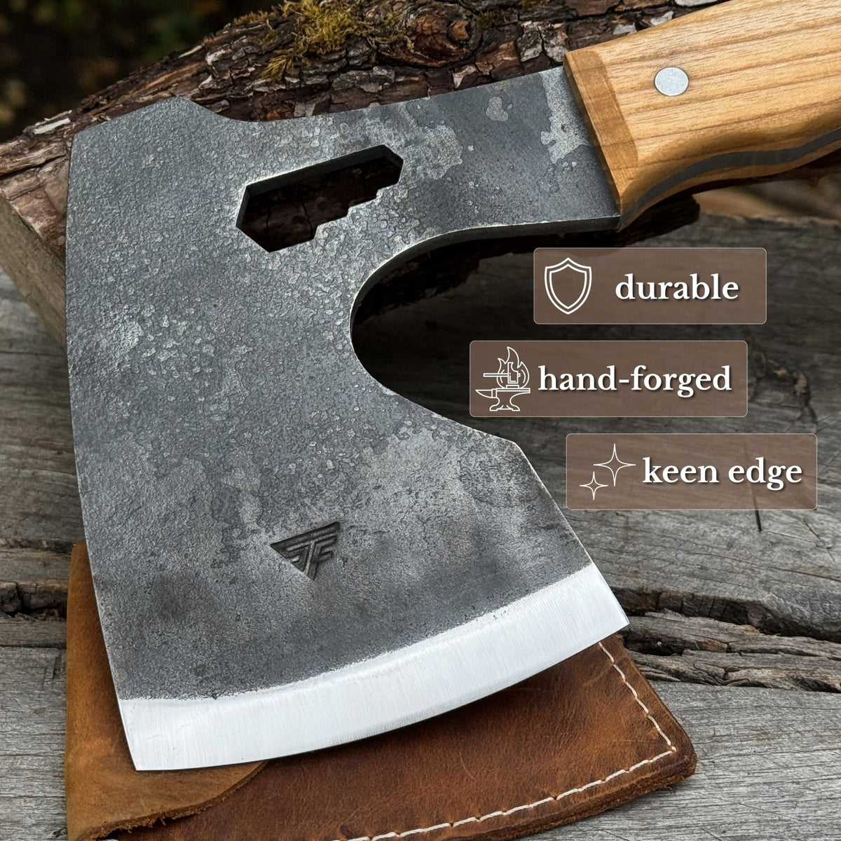 Hand-Forged Camping (Chopping) Axe, 0.6 kg (1.32 Ibs) - 2