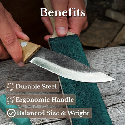 Hand-Forged Camping Knife, 12 cm / 4.72 in - 8