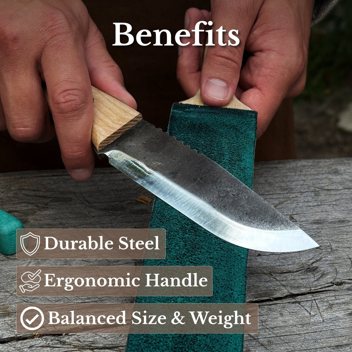 Hand-Forged Camping Knife, 12.5 cm (4.9 inches) - 7