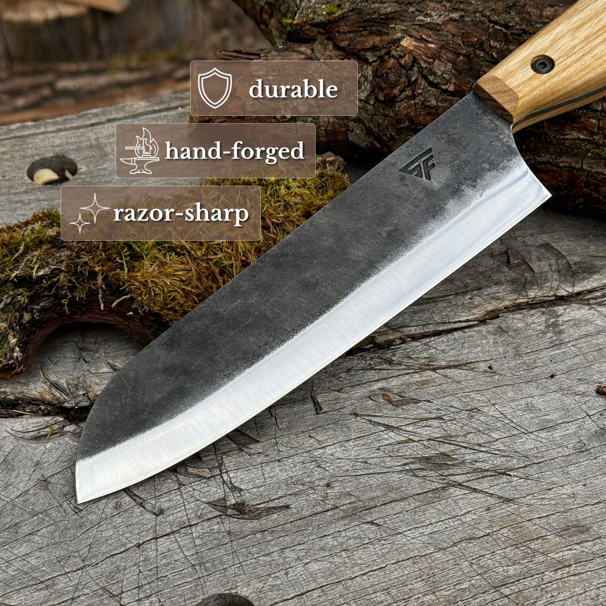 Hand Forged Camping Knife, 18.5 cm / 7.28 in - 2