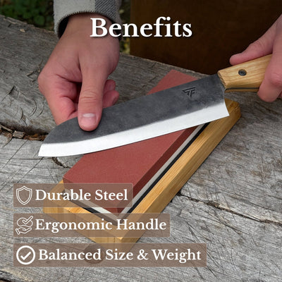 Hand Forged Camping Knife, 18.5 cm / 7.28 in - 6