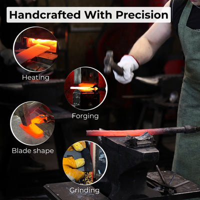 Hand - Forged Carpenter's Axe with Leather Sheath, 0.84 kg (1.85 lb) - 9