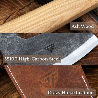 Hand-Forged Carpenter's Axe with Leather Sheath, 0.84 kg (1.85 lb) - 6