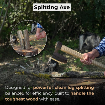 Hand - Forged Carpenter's Axe with Leather Sheath, 0.84 kg (1.85 lb) - 8