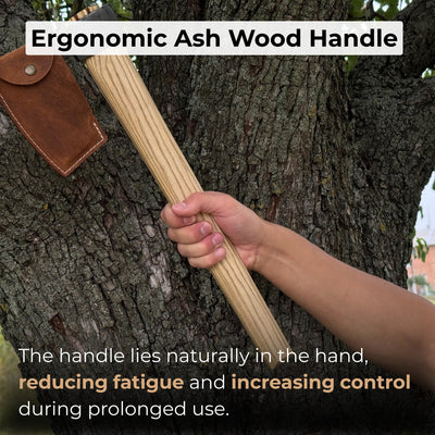 Hand - Forged Carpenter's Axe with Leather Sheath, 0.84 kg (1.85 lb) - 4