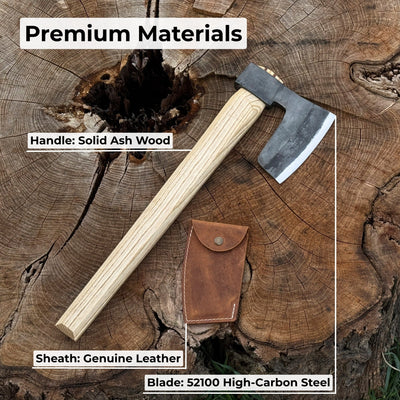 Hand - Forged Carpenter's Axe with Leather Sheath, 0.84 kg (1.85 lb) - 7