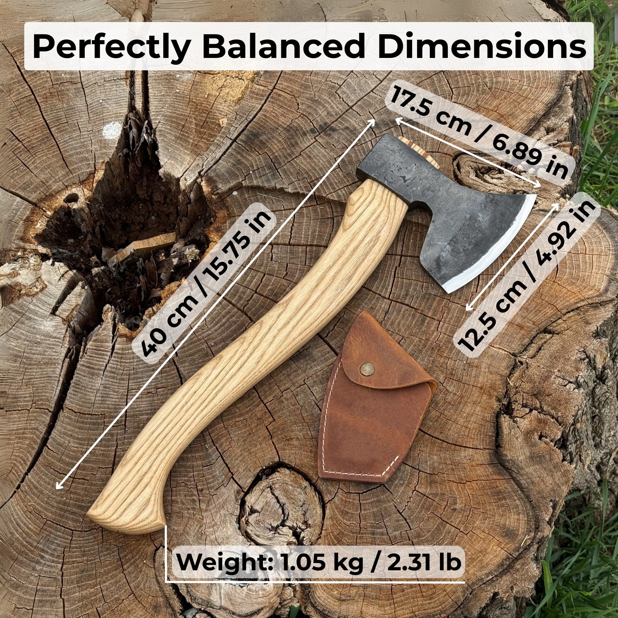 Hand - Forged Carving Axe, 1.05 kg (2.31 Ib) - 2