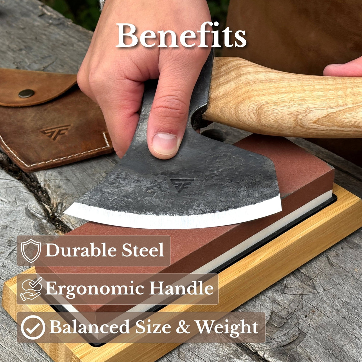 Hand-Forged Carving Axe, 1.05 kg (2.31 Ib) - 7