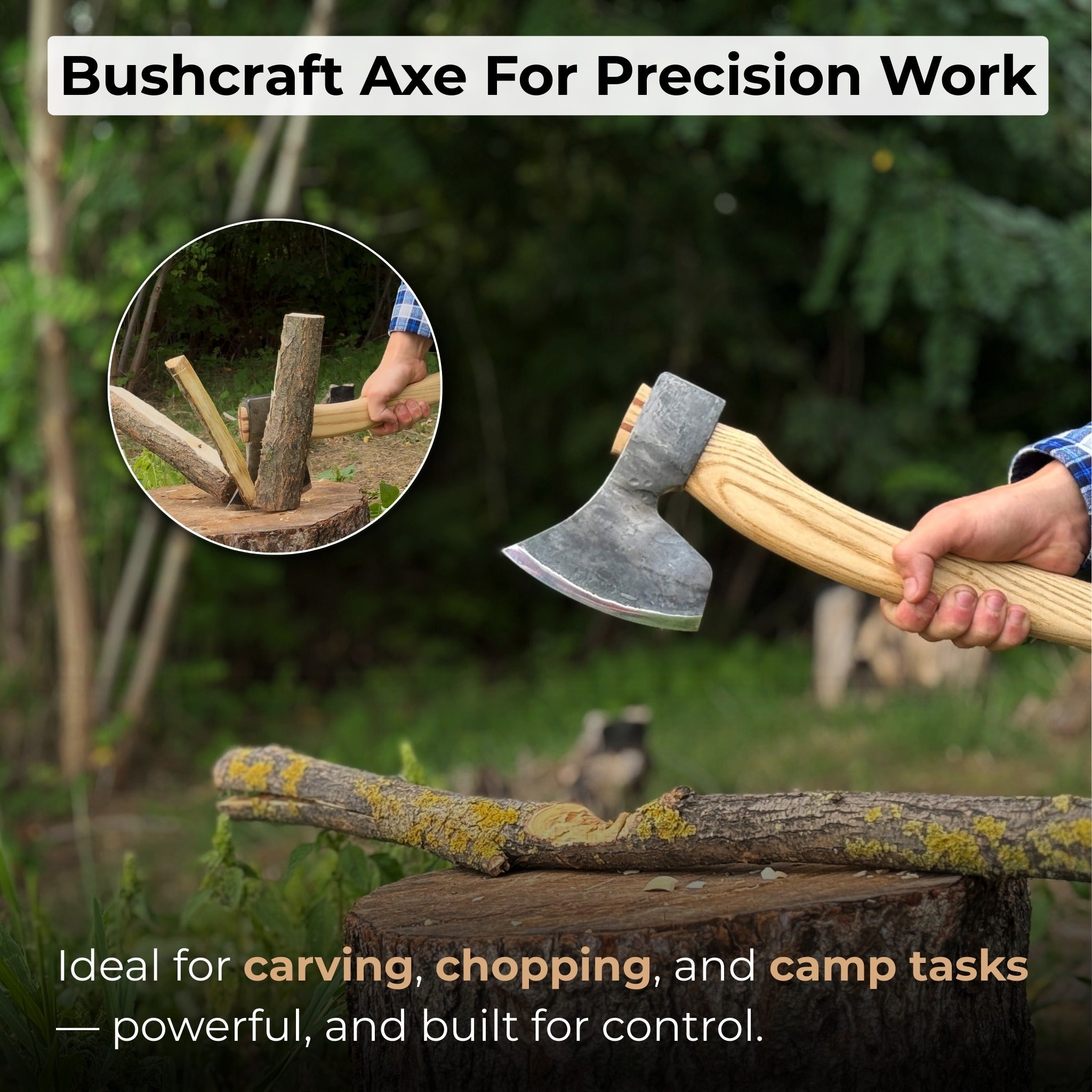 Hand - Forged Carving Axe, 1.05 kg (2.31 Ib) - 8