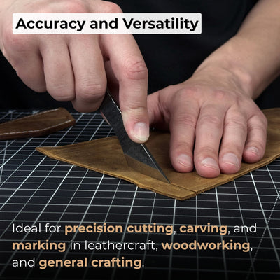 Hand - Forged Kiridashi Knife, 14 cm (5.51 inches) with Leather Sheath - 2