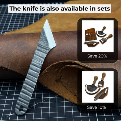 Hand - Forged Kiridashi Knife, 14 cm (5.51 inches) with Leather Sheath - 10