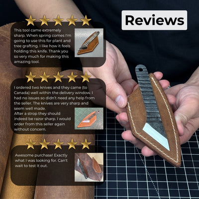 Hand - Forged Kiridashi Knife, 14 cm (5.51 inches) with Leather Sheath - 9