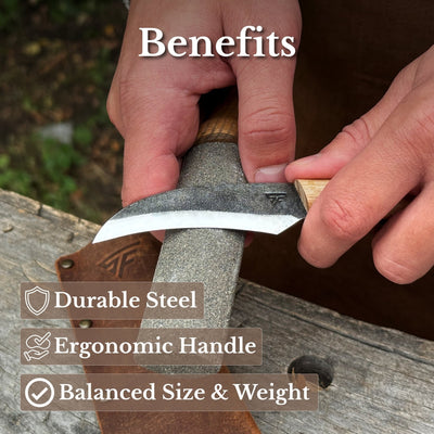 Hand-Forged Knife for Mushroom Foraging, 8 cm (3.15 inches) - 8