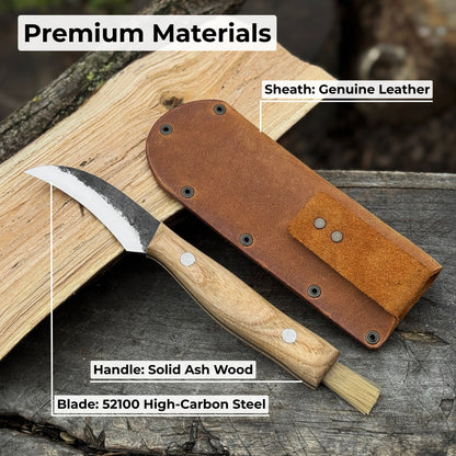 Hand - Forged Knife for Mushroom Foraging, 8 cm (3.15 inches) - 6