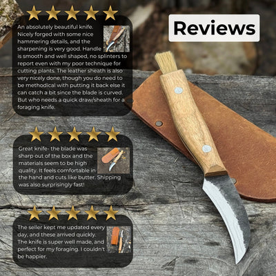 Hand - Forged Knife for Mushroom Foraging, 8 cm (3.15 inches) - 9
