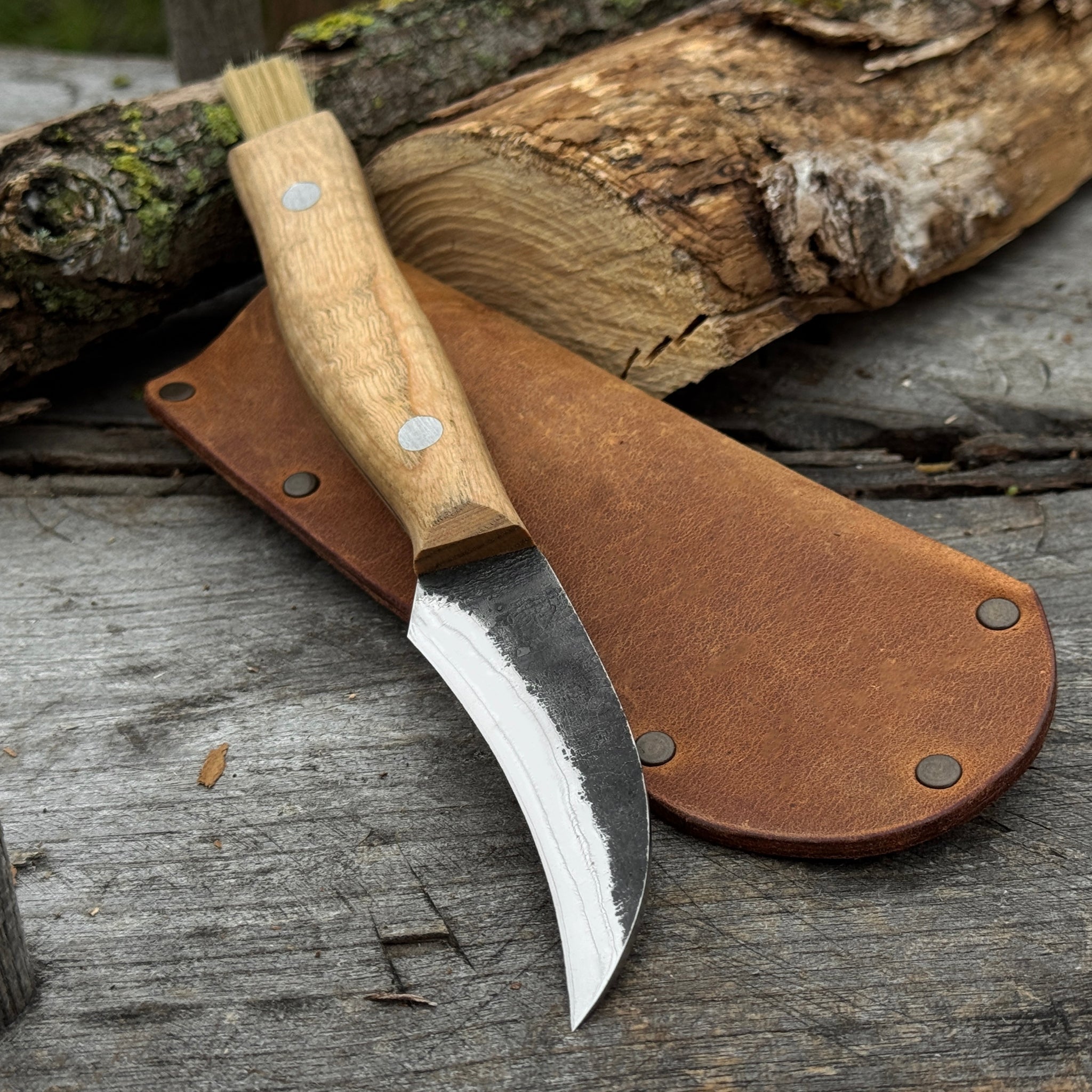 Hand - Forged Knife for Mushroom Foraging, 8 cm (3.15 inches) - 11