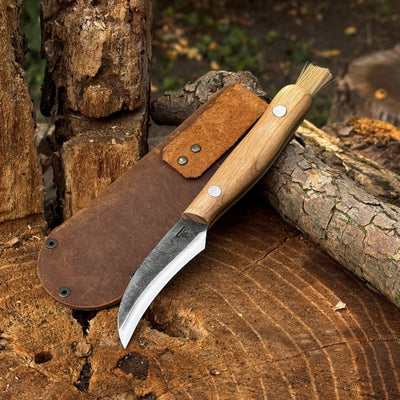 Hand-Forged Knife for Mushroom Foraging, 8 cm (3.15 inches) - 1