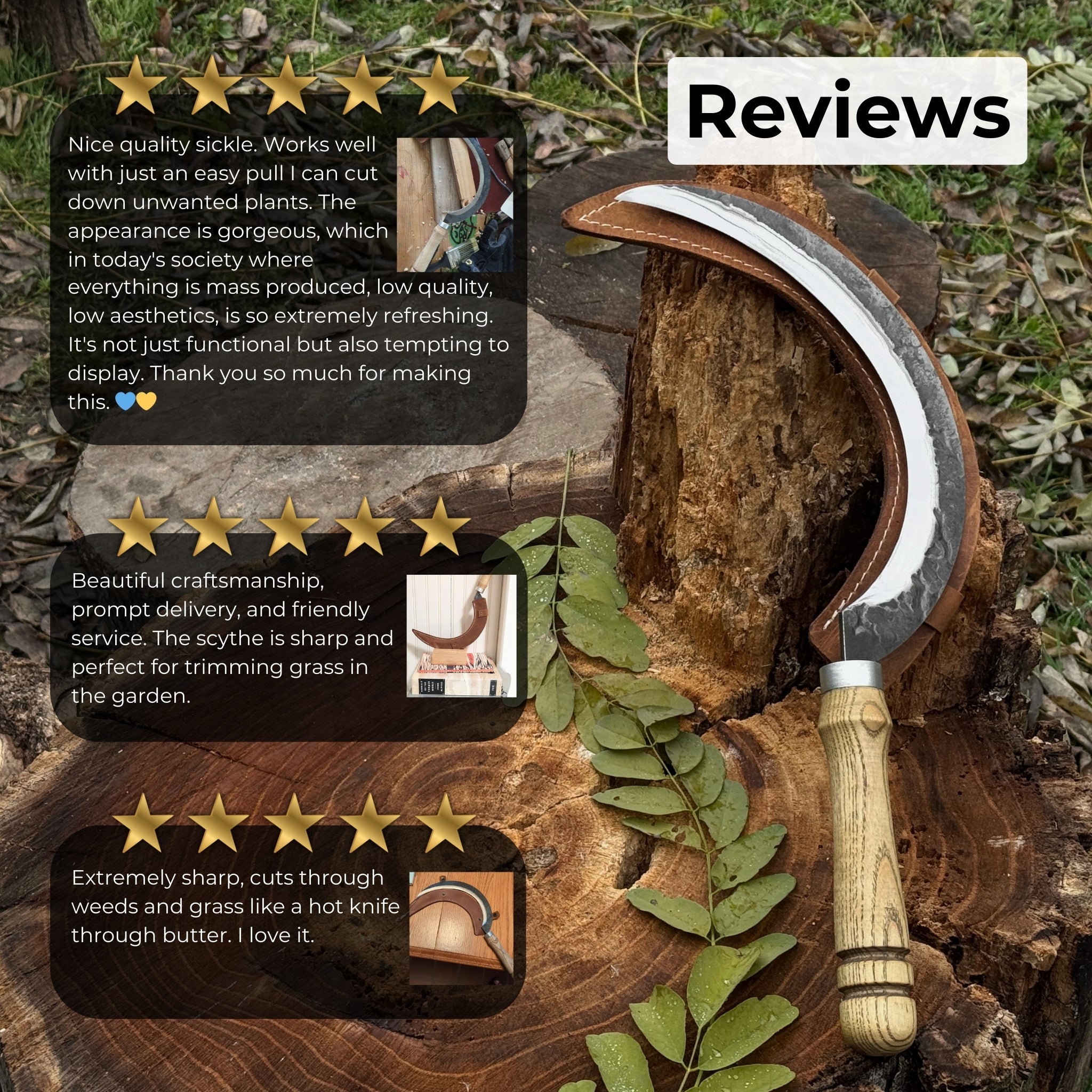 Hand - Forged Large Sickle, ⌀19 cm (7.5 inches) - 9