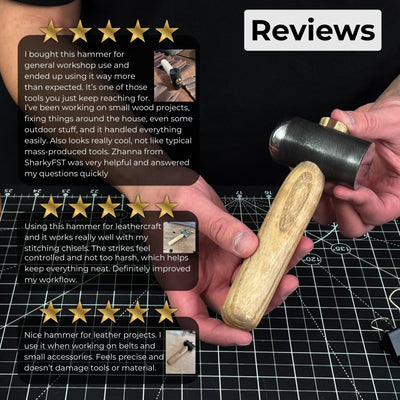 Hand-Forged Leather Hammer, 500 g (17.6 oz) - 9
