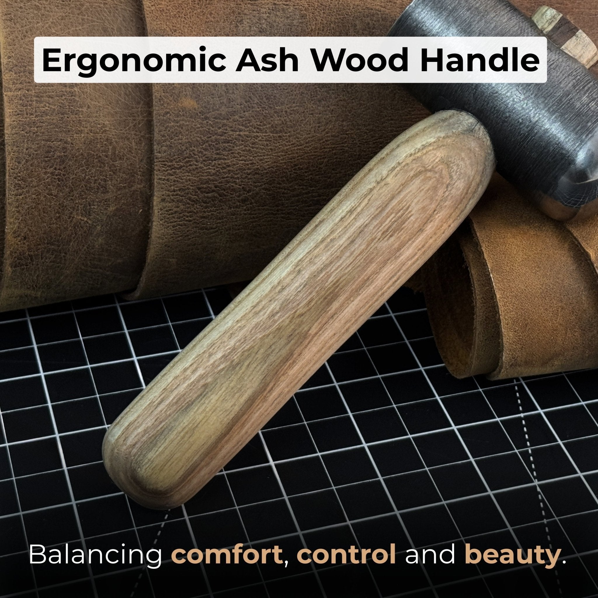 Hand-Forged Leather Hammer, 500 g (17.6 oz) - 4