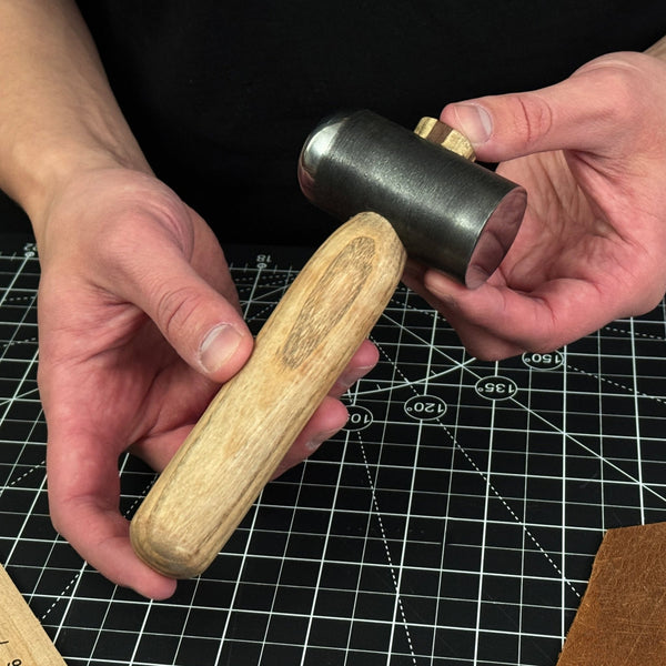 Hand-Forged Leather Hammer, 500 g (17.6 oz) - Sharky Forged Steel