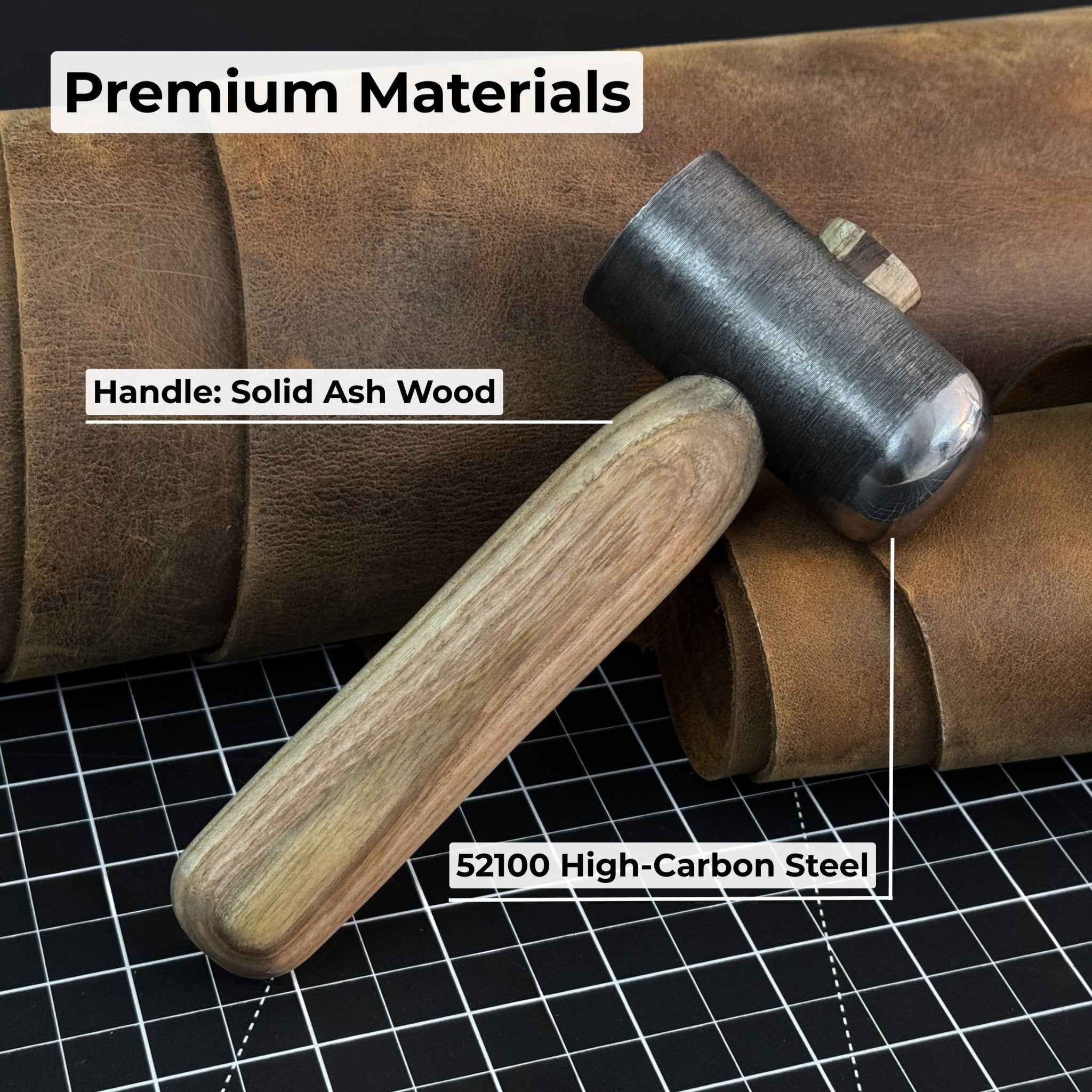 Hand-Forged Leather Hammer, 500 g (17.6 oz) - 7