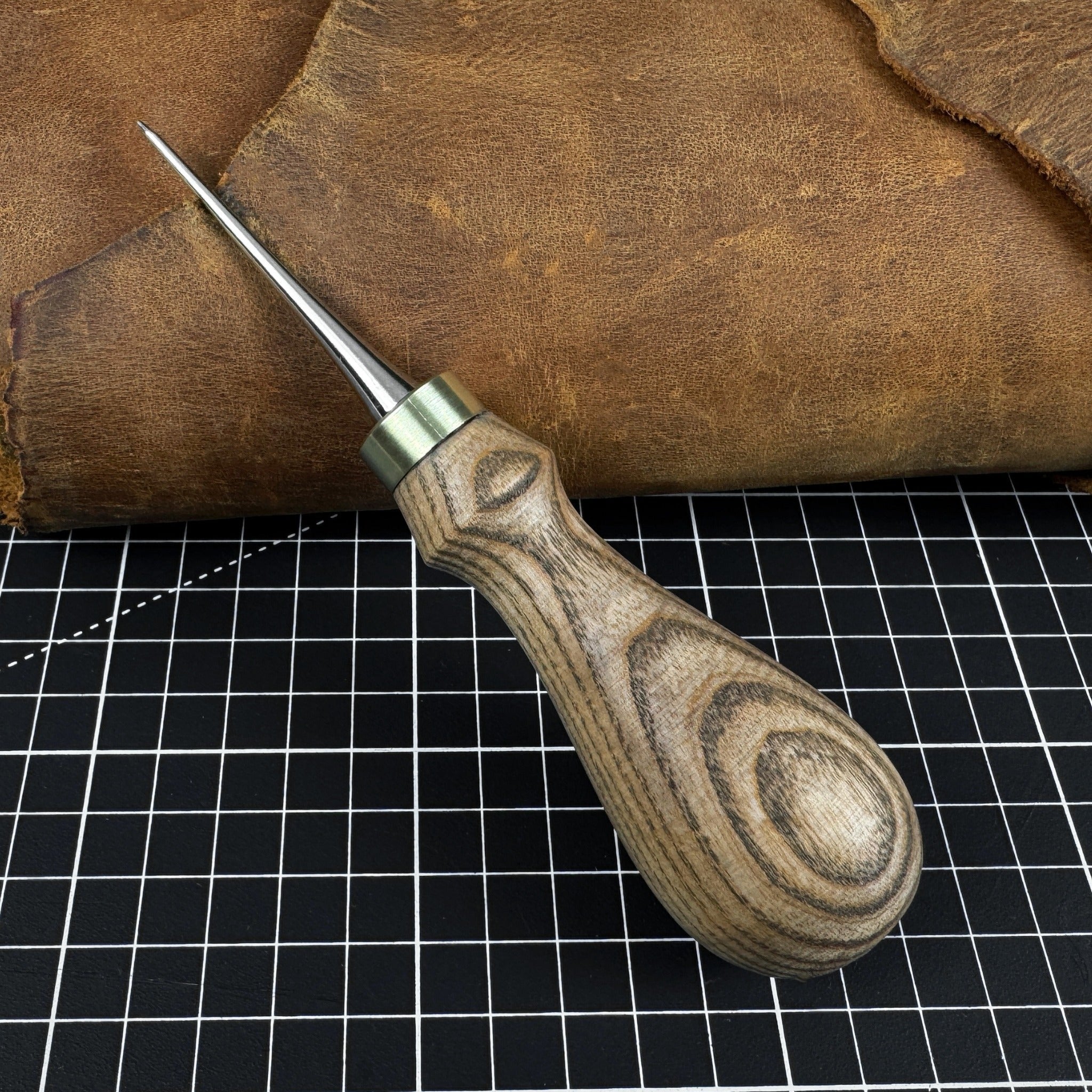 Hand - Forged Leatherworking Awl with Ash Handle - 1