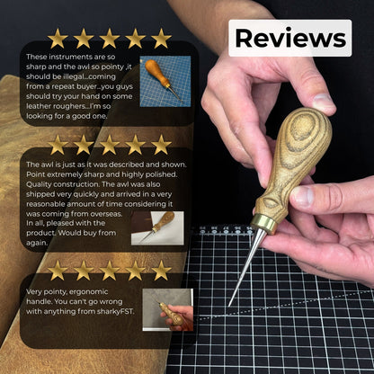 Hand - Forged Leatherworking Awl with Ash Handle - 9
