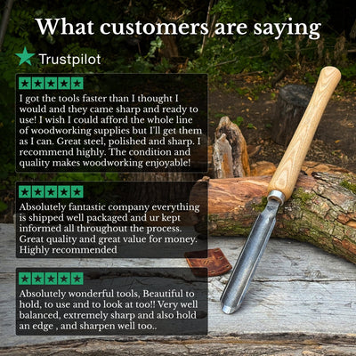 Hand-Forged Roughing Gouge 30mm (1.18 inches) for Woodturning with Leather Sheath - 10