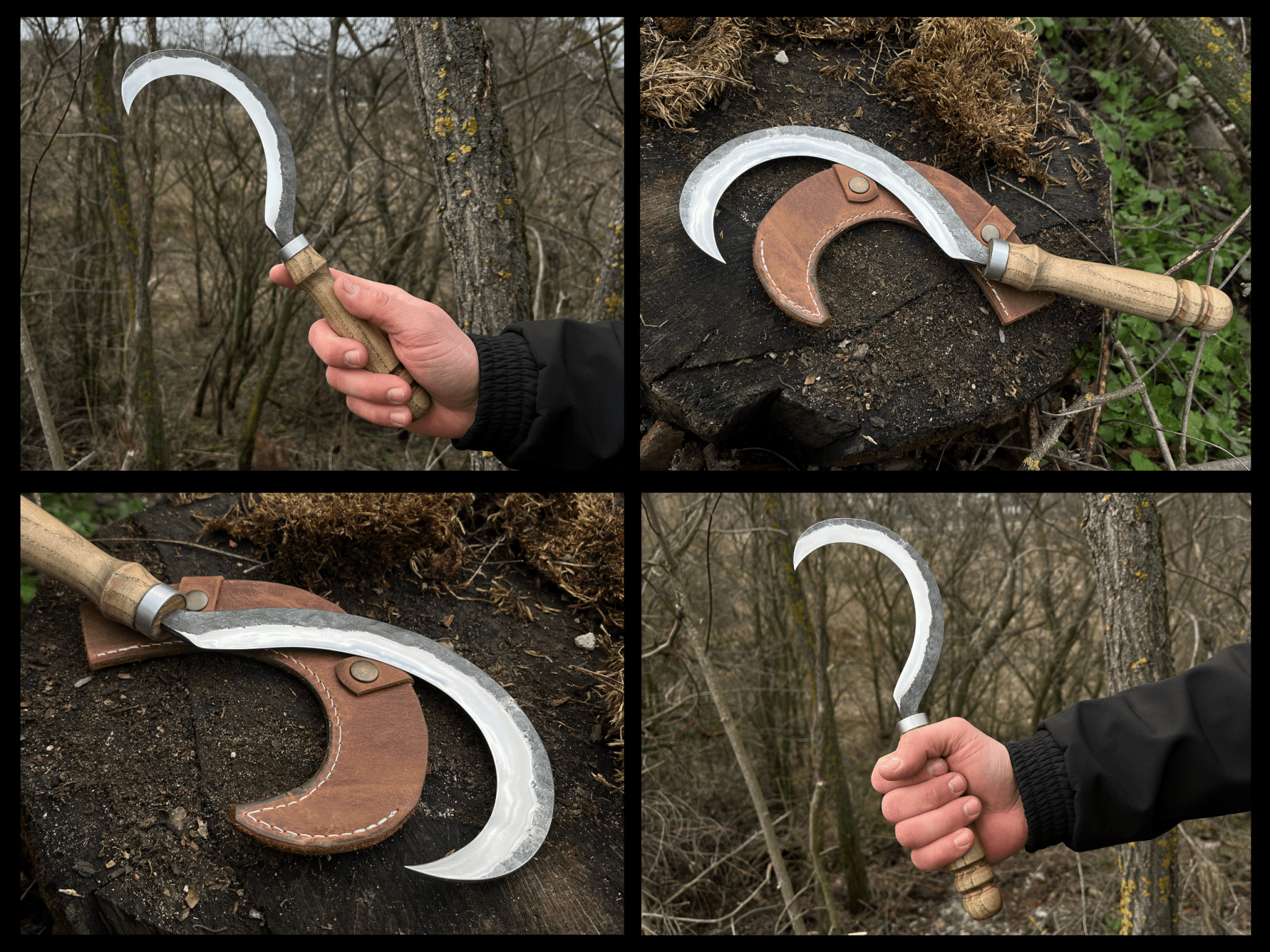 Hand-Forged Sickle, ⌀12 cm (4.72 inches) - Forged Steel Tools