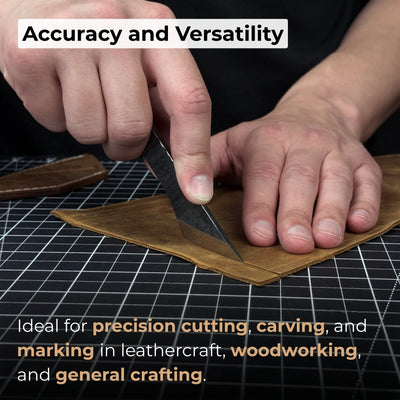 Hand - Forged Single - Bevel Kiridashi Knife with Leather Sheath - 2