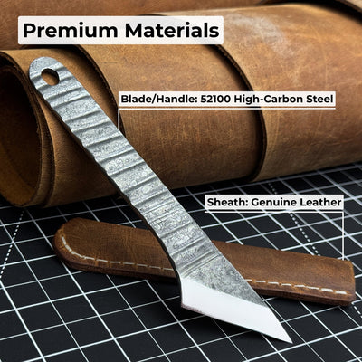 Hand - Forged Single - Bevel Kiridashi Knife with Leather Sheath - 7