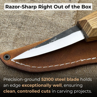 Hand - Forged Sloyd Knife, 7.5 cm (2.95 inches) - 2