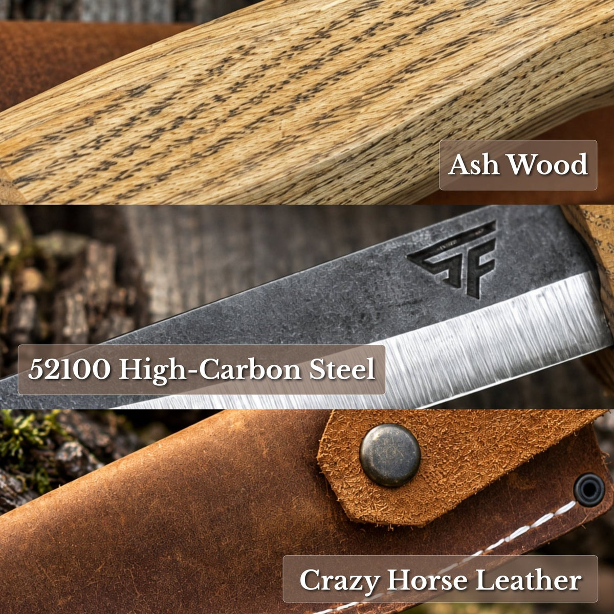 Hand-Forged Sloyd Knife, 7.5 cm (2.95 inches) - 7