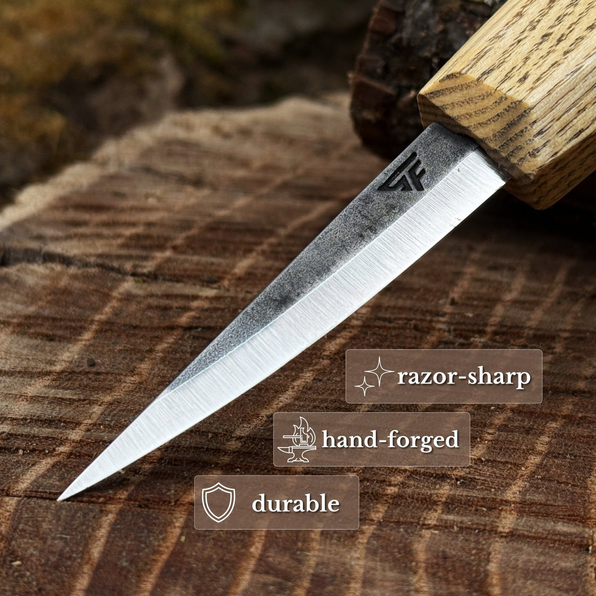 Hand-Forged Sloyd Knife, 7.5 cm (2.95 inches) - 3