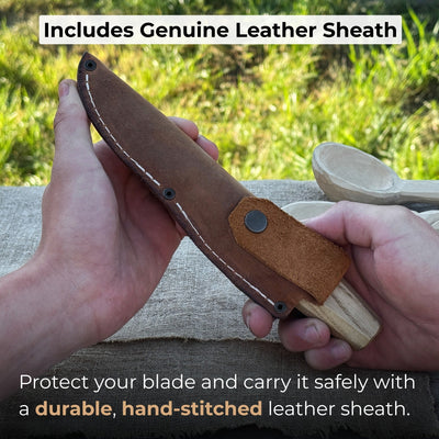 Hand - Forged Sloyd Knife, 9 cm (3.54 inches) - 4