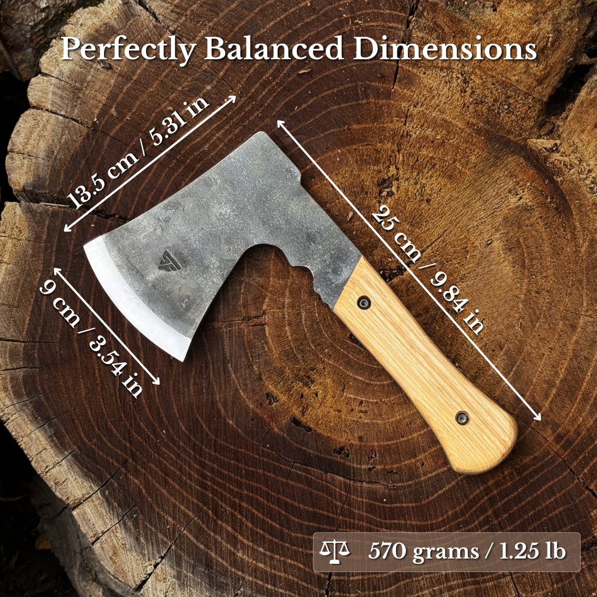 Hand-Forged Small Bushcraft Axe, 570 g / 1.25 lb - 3