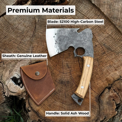 Hand - Forged Small Camping Axe with Curved Handle, 0.52 kg (1.15 Ibs) - 6