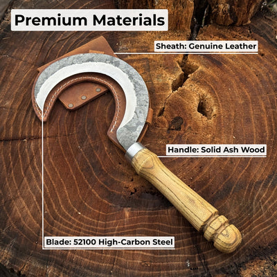 Hand - Forged Small Sickle – 9 cm (3.54 inches) Blade with Leather Belt Attachment - 6