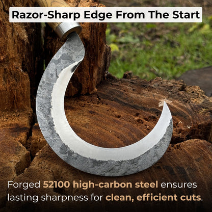 Hand - Forged Small Sickle – 9 cm (3.54 inches) Blade with Leather Belt Attachment - 2