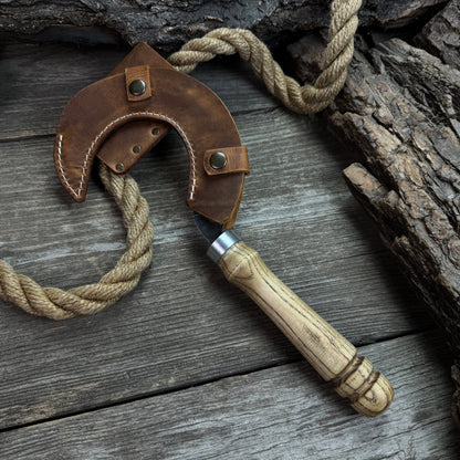 Hand - Forged Small Sickle – 9 cm (3.54 inches) Blade with Leather Belt Attachment - 4