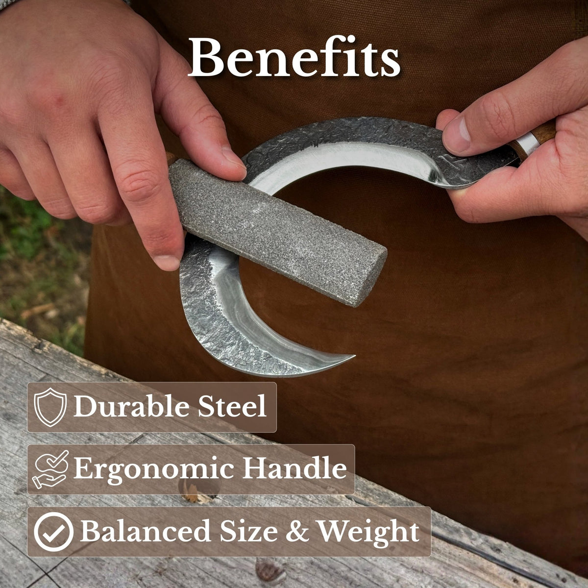 Hand-Forged Small Sickle, ⌀9 cm (3.54 inches) - 8