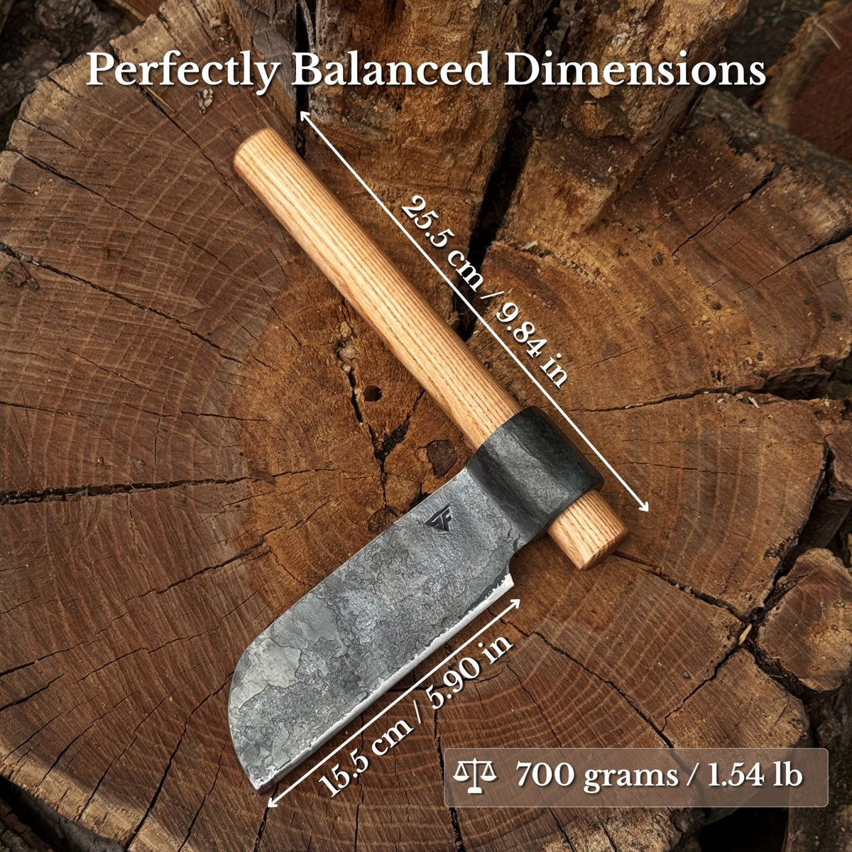 Hand-Forged Small Splitting Froe, 15.5 cm / 6.1 in - 3