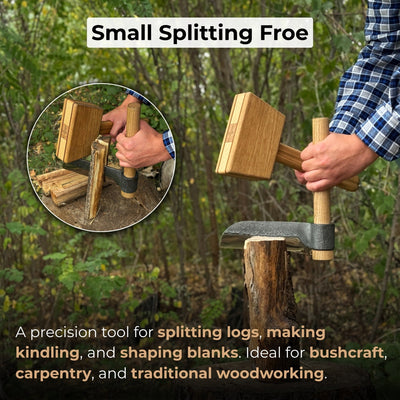 Hand - Forged Small Splitting Froe – Leather Sheath with Handle Holder - 7