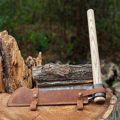 Hand - Forged Splitting Froe – Leather Sheath with Handle Holder - 10