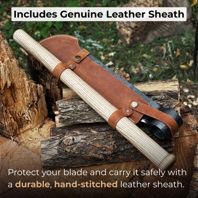 Hand - Forged Splitting Froe – Leather Sheath with Handle Holder - 2